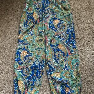 Vibrant Paisley Print Pants